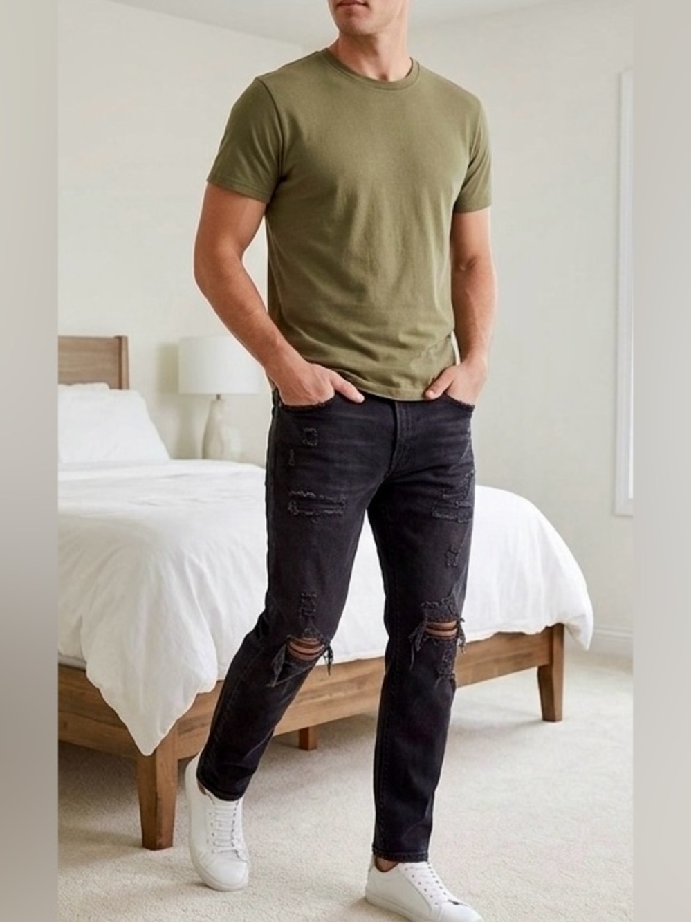 Levi's 531 Athletic Slim Distressed Black Jeans Men's 32x30